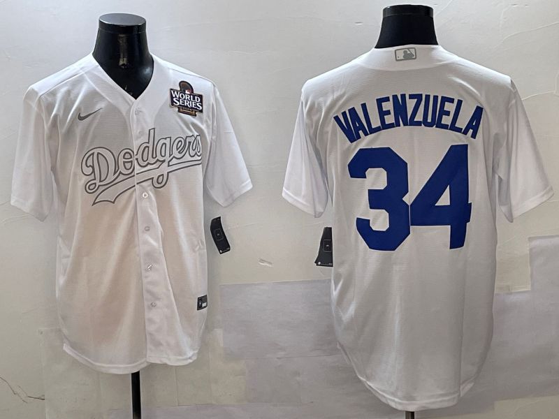 Men Los Angeles Dodgers #34 Valenzuela White Fashion Edition Game 2025 Nike MLB Jersey style 10